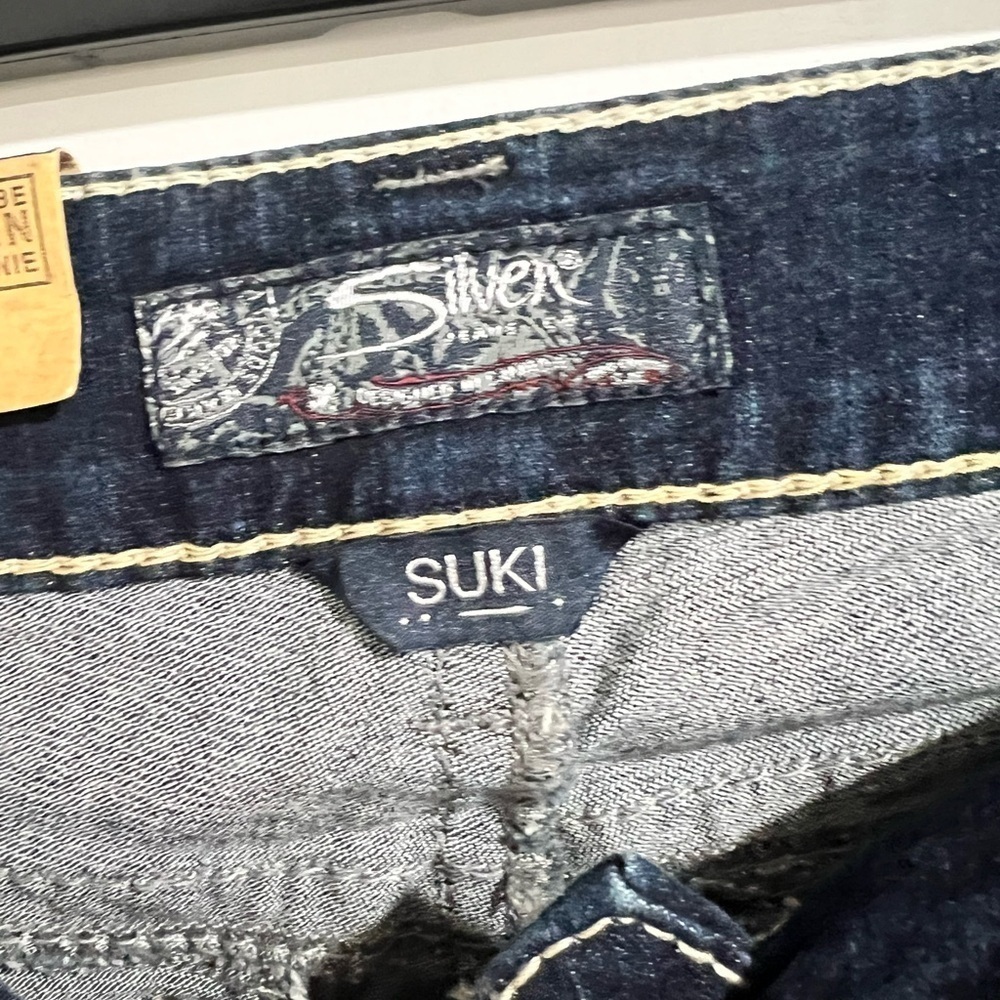 NEW NWT suki‎ mid slim boot silver Jeans 30/33 30x33 - Picture 10 of 13